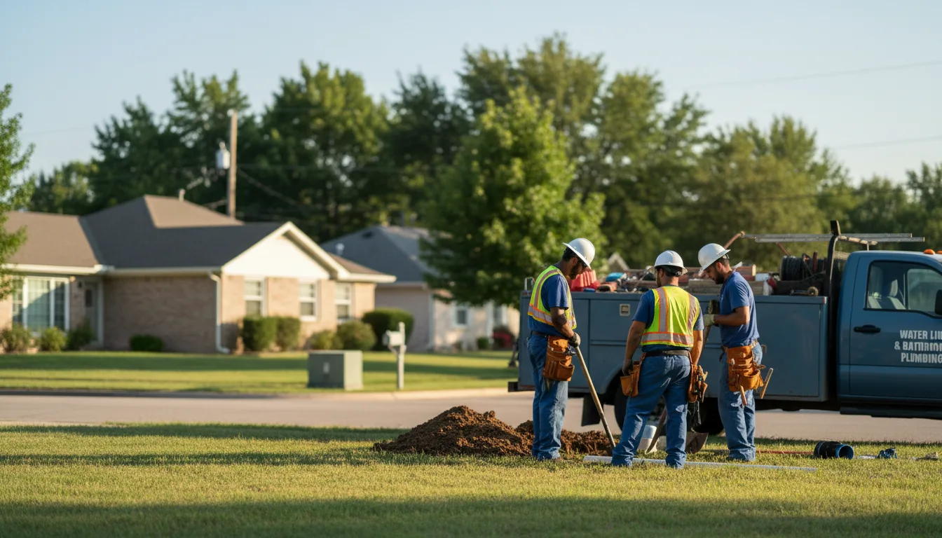 Residential water line and bathroom plumbing service in Wheatland, IN